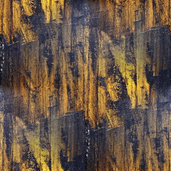 Nahtloses Metall schwarz Hintergrund Eisen gelb Muster Textur alt — Stockfoto
