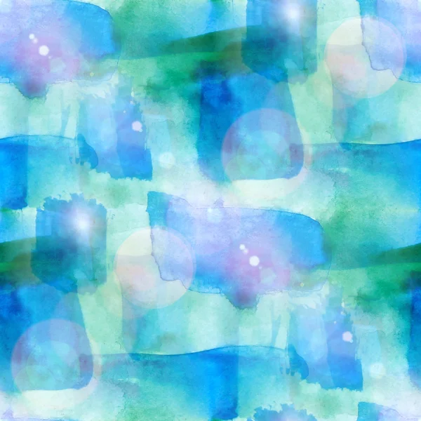 Sol brilho abstrato sem costura azul, verde pintado aquarela backg — Fotografia de Stock