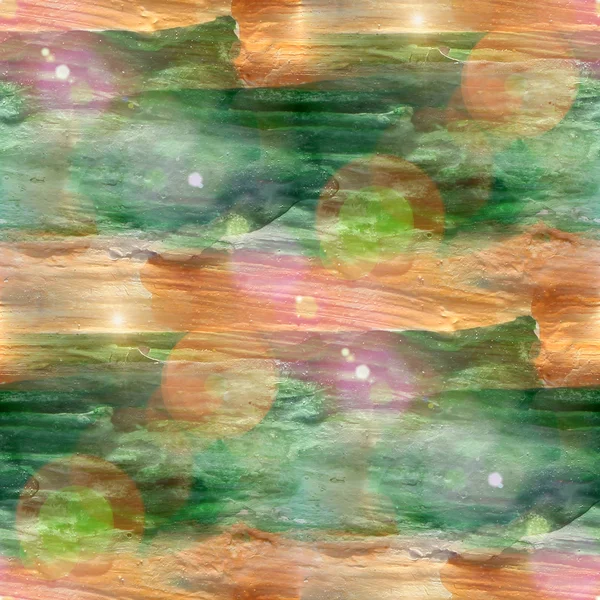 Sun glare abstract seamless painted brown, green watercolor back — Stock Photo, Image