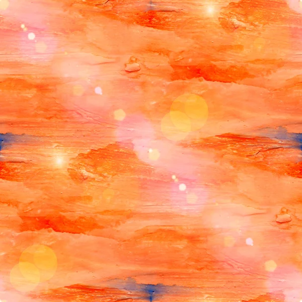 Sun glare grunge orange texture, watercolor seamless background, — Stock Photo, Image