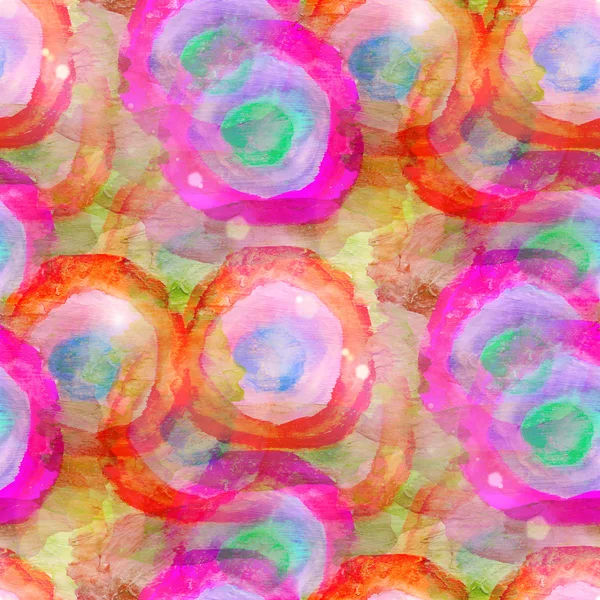 Zon schittering grunge textuur, aquarel kleurrijke cirkel naadloze ba — Stockfoto