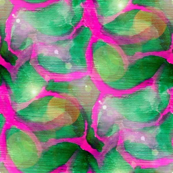 Zon schittering grunge textuur, aquarel groen roze voorhoede gelast — Stockfoto