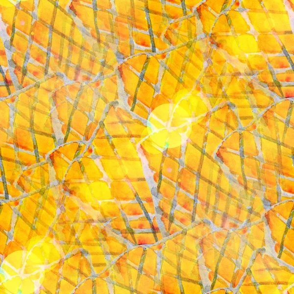 太阳眩光黄色抽象水彩艺术无缝纹理手 p — 图库照片