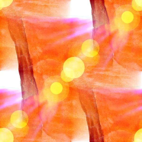 Güneş parlamayı suluboya tablo turuncu arka arka kağıt sanat — Stok fotoğraf