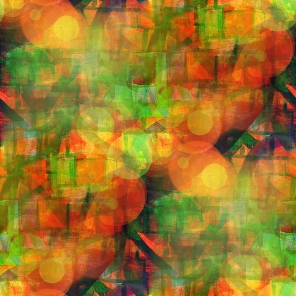 Luce del sole grunge verde arancio texture, acquerello senza soluzione di continuità, banda — Foto Stock