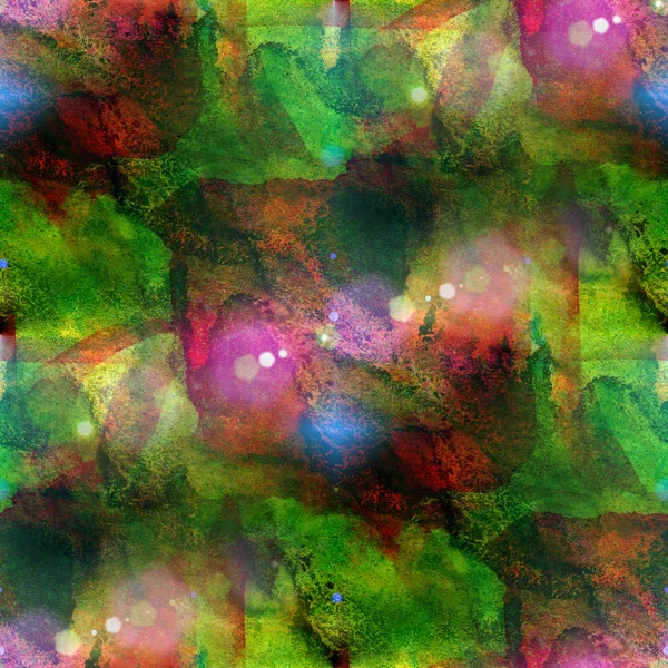 Solljus grunge gröna, röda bandet textur, akvarell sömlösa, ba — Stockfoto