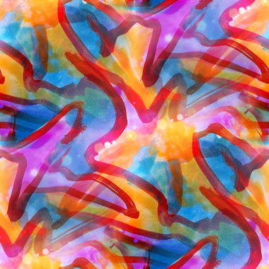 güneş ışığı sarı mavi kırmızı doku, sulu boya Dikişsiz bac