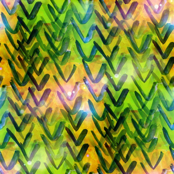 Sunlight grunge texture, watercolor seamless green, yellow band — Stock Photo, Image