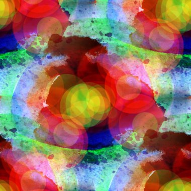 güneş ışığı arka plan suluboya mavi, turuncu, daire fırça textu