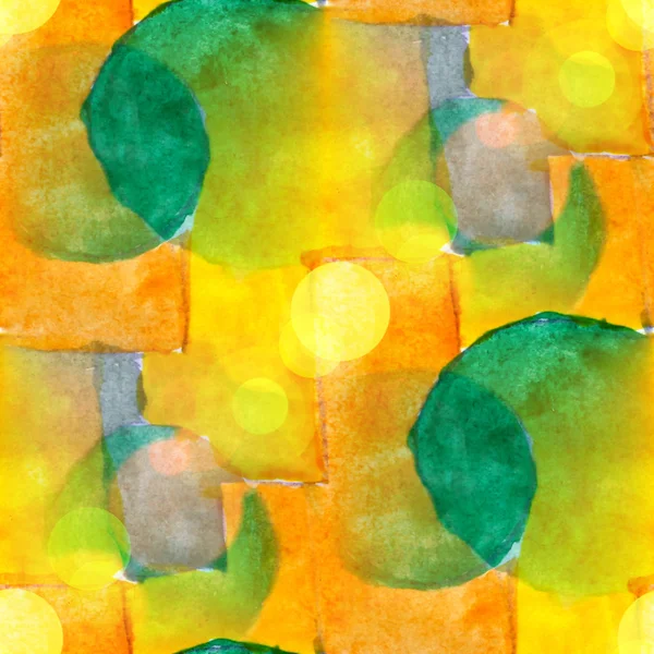 日光水彩黄色緑青い背景の抽象的な紙 — ストック写真