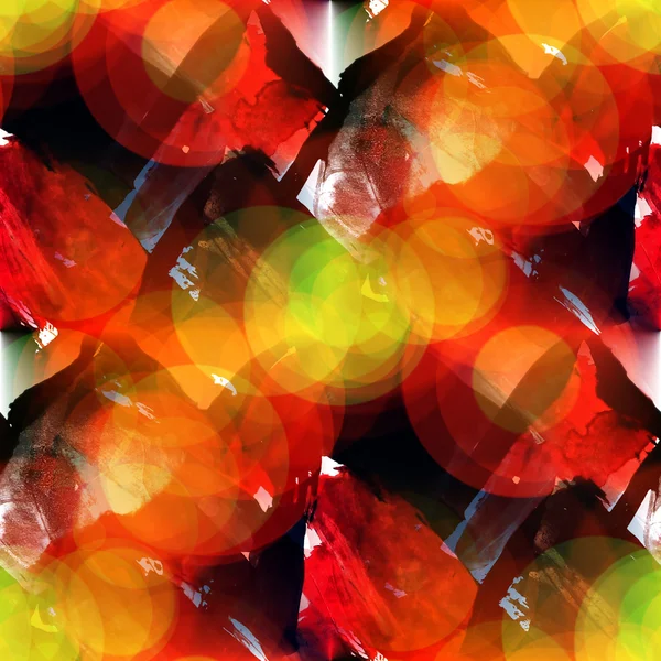 Abstrakte Kunst rot, gelb, schwarz nahtlose Aquarellflecken — Stockfoto