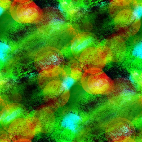 Slunečního záření umění zelené bezešvá textura, akvarel abstr pozadí — Stock fotografie