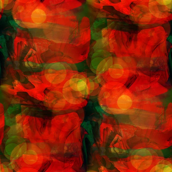 Solljus art röd, grön smidig konsistens bakgrund akvarell en — Stockfoto