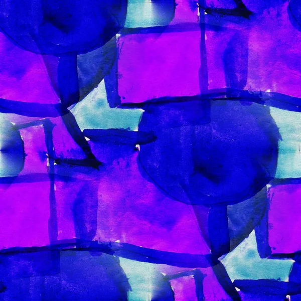 Blue, purple seamless watercolor abstract background paint desig — Stock Photo, Image