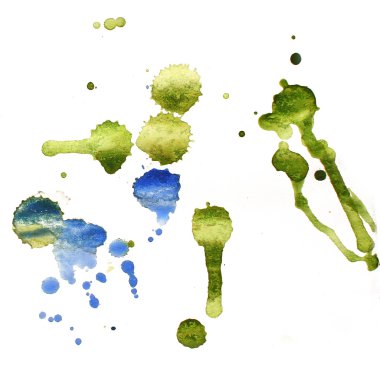 mürekkep mavi, yeşil suluboya boya splatter splash grunge backgrou