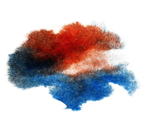 Mürekkep mavi, kırmızı sulu boya boya splatter splash grunge arka plan — Stok fotoğraf