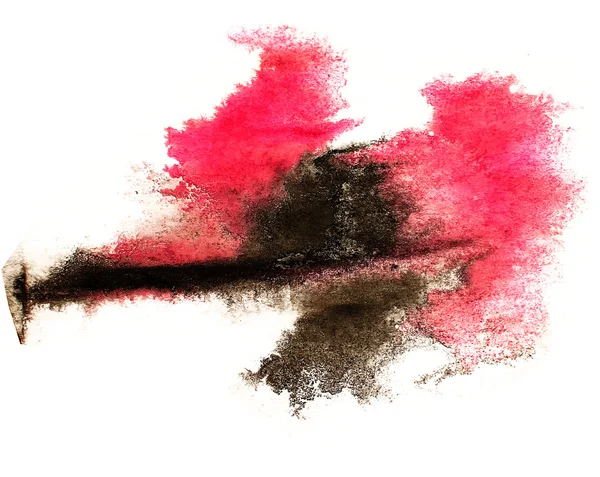 Ink red, black watercolor paint splatter splash grunge backgroun — Stock Photo, Image