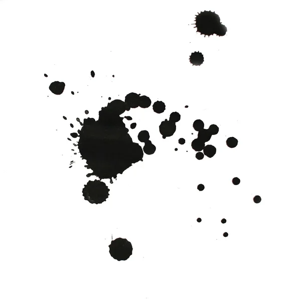 Inkt aquarel verf splatter splash grunge achtergrond zwarte blo — Stockfoto