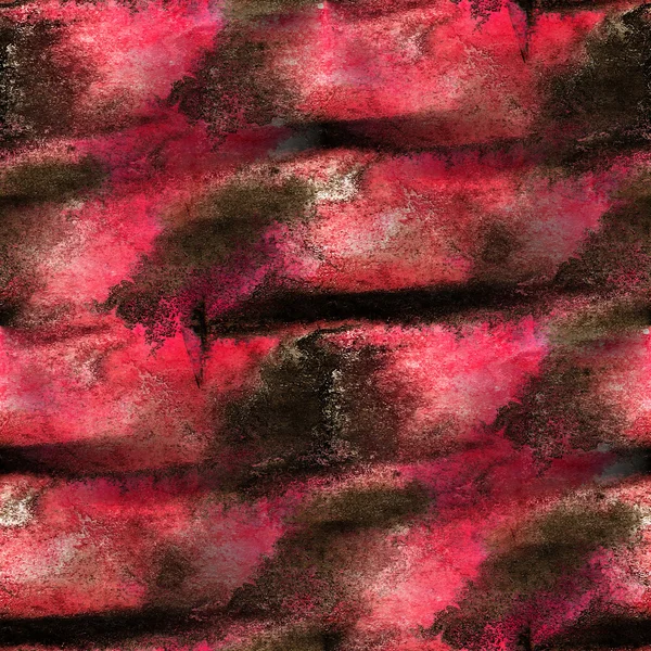水彩画のシームレスな赤、黒のテクスチャ バック グラウンド ペイント抽象 — ストック写真