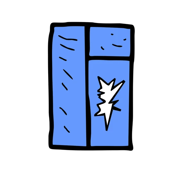 Pencere cam kırık kolu kırık, çatlak vektör karikatür — Stok Vektör