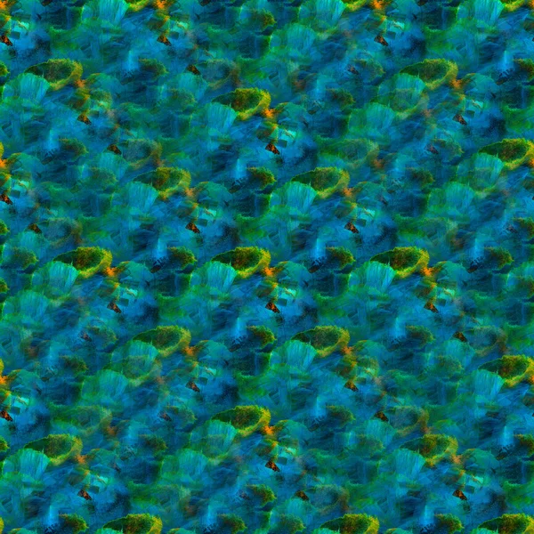 Шпалери зелено-чорна фарба синя акварельна безшовна текстура — стокове фото