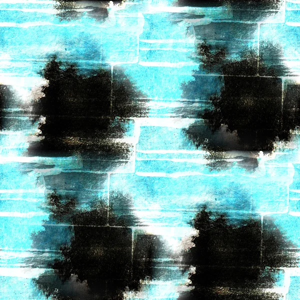 Wall watercolor blue, black seamless texture background paint ab — Stock Photo, Image