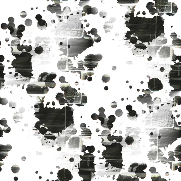 Stěnu akvarel bezešvá černá textura pozadí barvy abstrakt — Stock fotografie