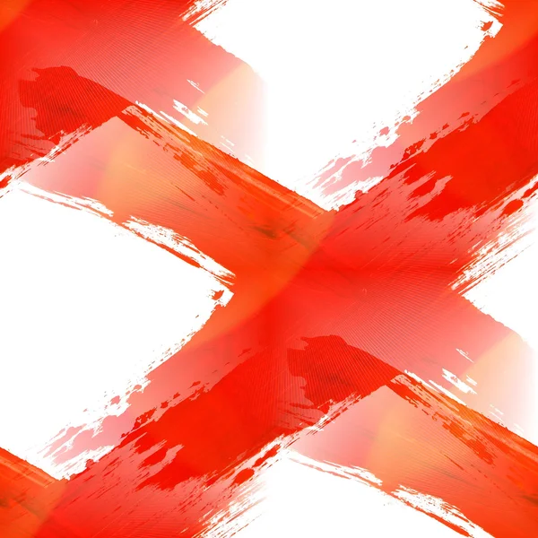 Bländning från färg cross märke bläck stroke färg röd borste textu — Stockfoto
