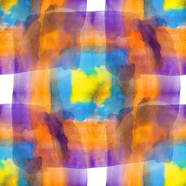 Glare from purple blue yellow orange watercolors spot blotch — Stock Photo, Image