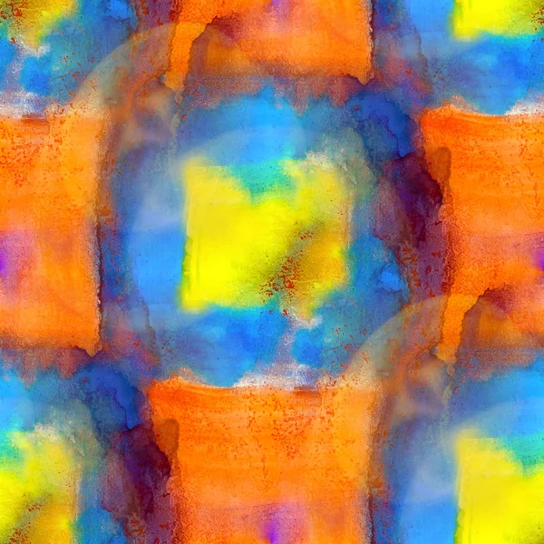 Glare from blue yellow orange macro watercolor seamless texture — Stock Photo, Image