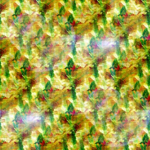 Deslumbramiento de abstracto amarillo verde marrón acuarela sin costuras textu — Foto de Stock