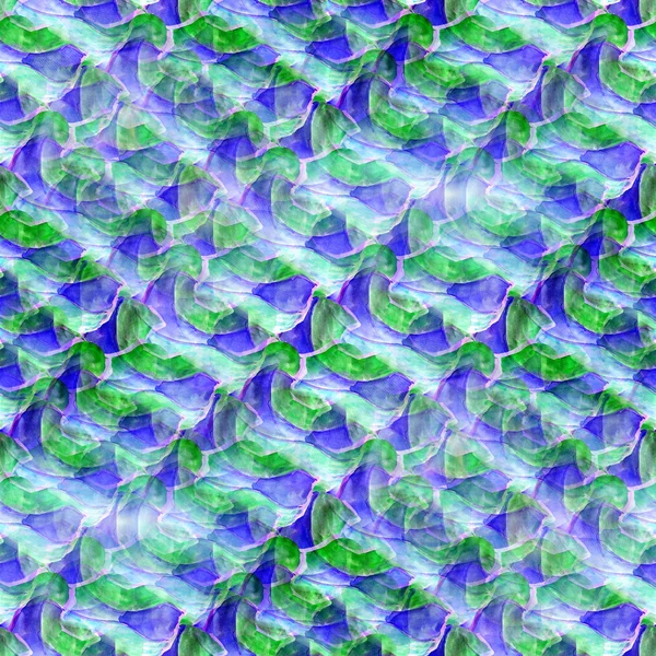 Блеск от абстрактного акварельного синего цвета, зеленая бесшовная текстурная рука — стоковое фото