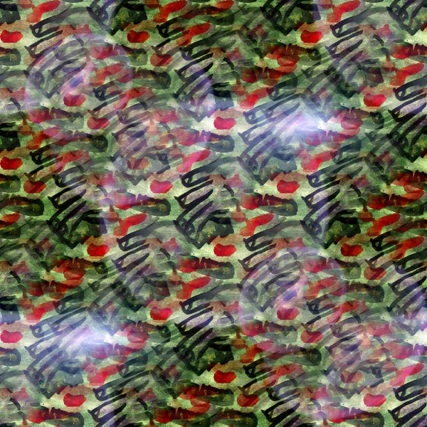 Blendung von Kunst grün rot Bild Aquarell nahtlosen Hintergrund — Stockfoto