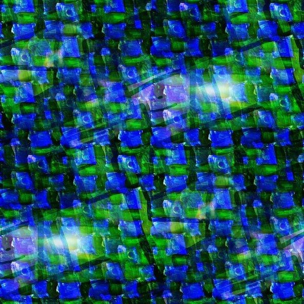 Бесшовная картина Синий зеленый квадратный акварель — стоковое фото