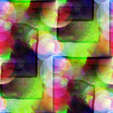 güneş ışığı makro yeşil, kırmızı lekeler, sulu boya Dikişsiz tex kare