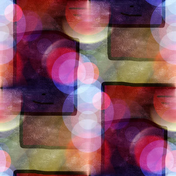Čtvereční sluneční makro černé skvrny, akvarel bezešvých textur — Stock fotografie