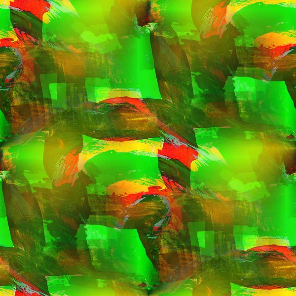 アーティスト アート水彩緑赤い背景、シームレスなペイントの背景に隠れて — ストック写真