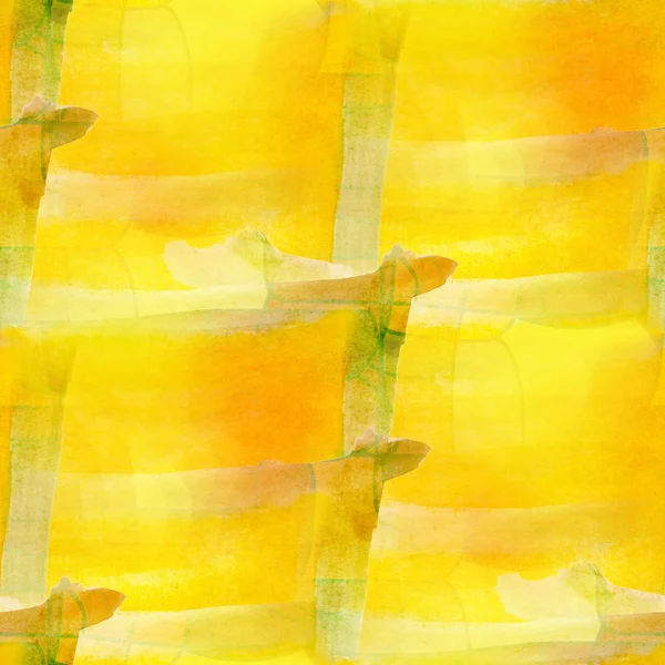 Artist grunge texture, watercolor yellow green seamless backgrou — Stok fotoğraf