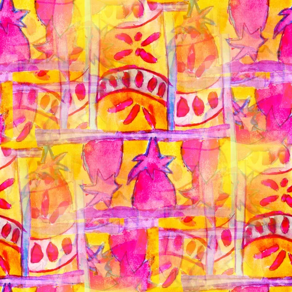 Abstracte kunst van kunstenaar roze geel naadloze kubisme picasso textuur — Stockfoto