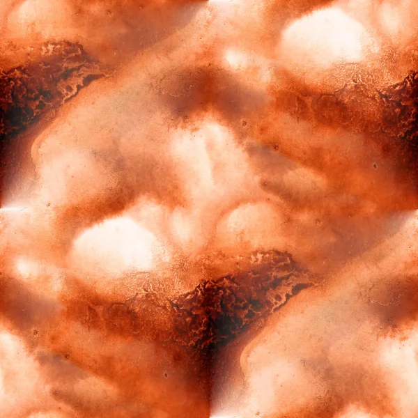 Aquarel bruine achtergrond naadloze textuur abstracte verf patt — Stockfoto