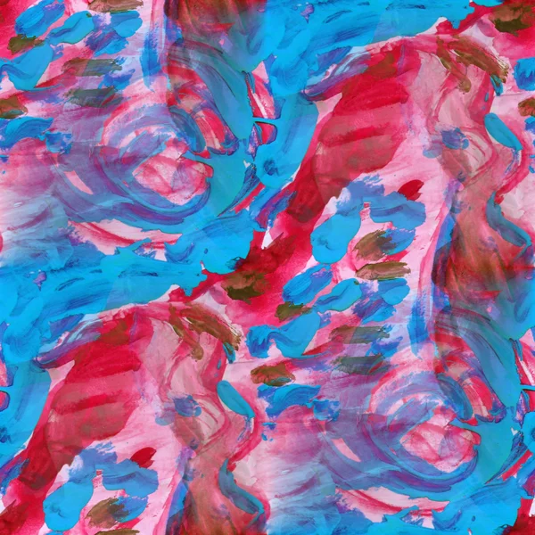 Akvarel zázemí modré, červené bezešvých textur abstraktní malby — Stock fotografie