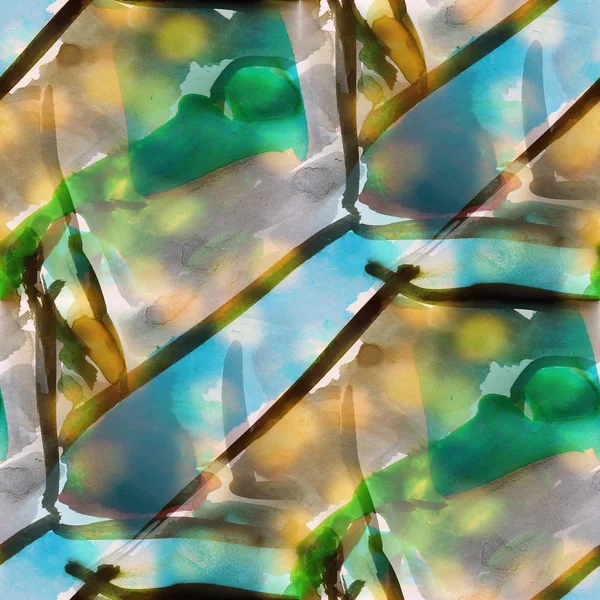 Smidig konsistens grön, blå akvarell bakgrunden abstrakt smärta — Stockfoto