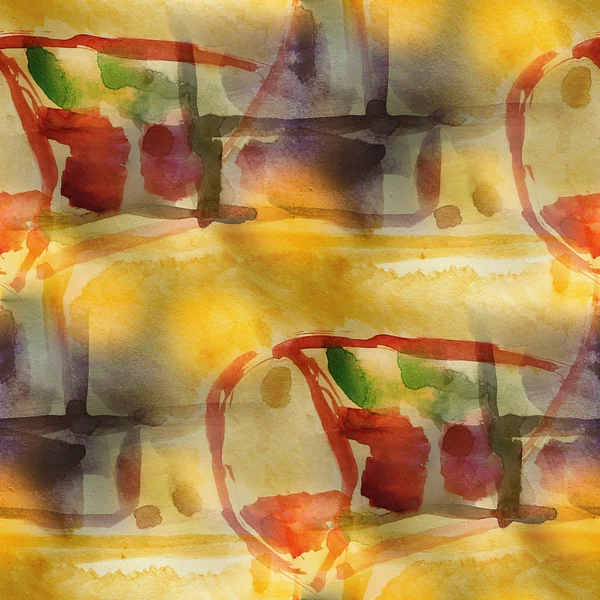 Безшовна текстура акварель жовтий, червоний — стокове фото