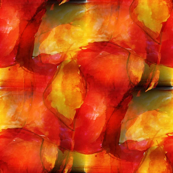 Дизайн красный, желтый узор бесшовной текстуры акварели backgroun — стоковое фото