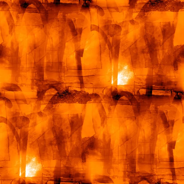 Акварель безшовна текстура помаранчевих тонів фону абстрактна пара — стокове фото