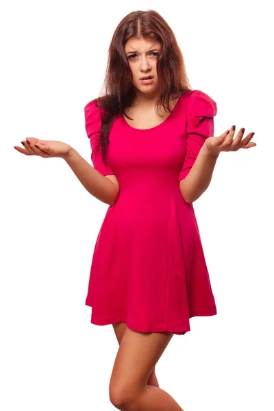 Angry dissatisfied woman haired girl — Stock Photo, Image