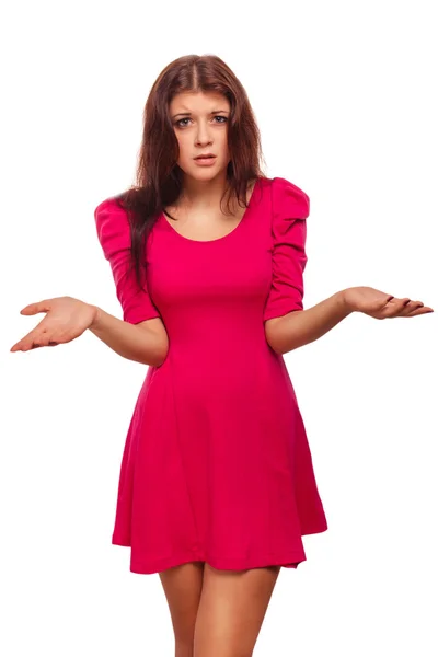 Angry evil girl young dissatisfied woman haired — Stock Photo, Image