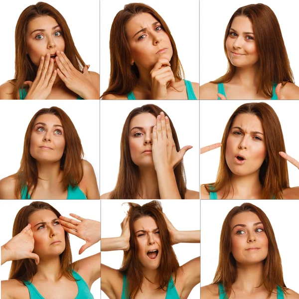 Woman experiencing emotions set collection — Stock Photo, Image