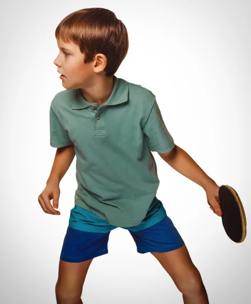 Boy blond man table tennis playing ping pong — Stock Photo, Image