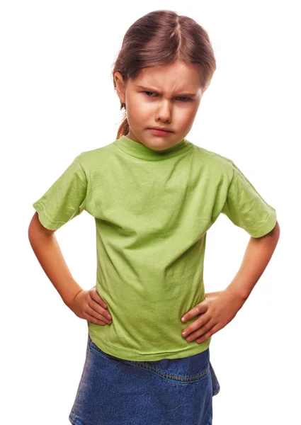 Angry kids evil girl shows fists experiencing anger and isolated — Stock Photo, Image
